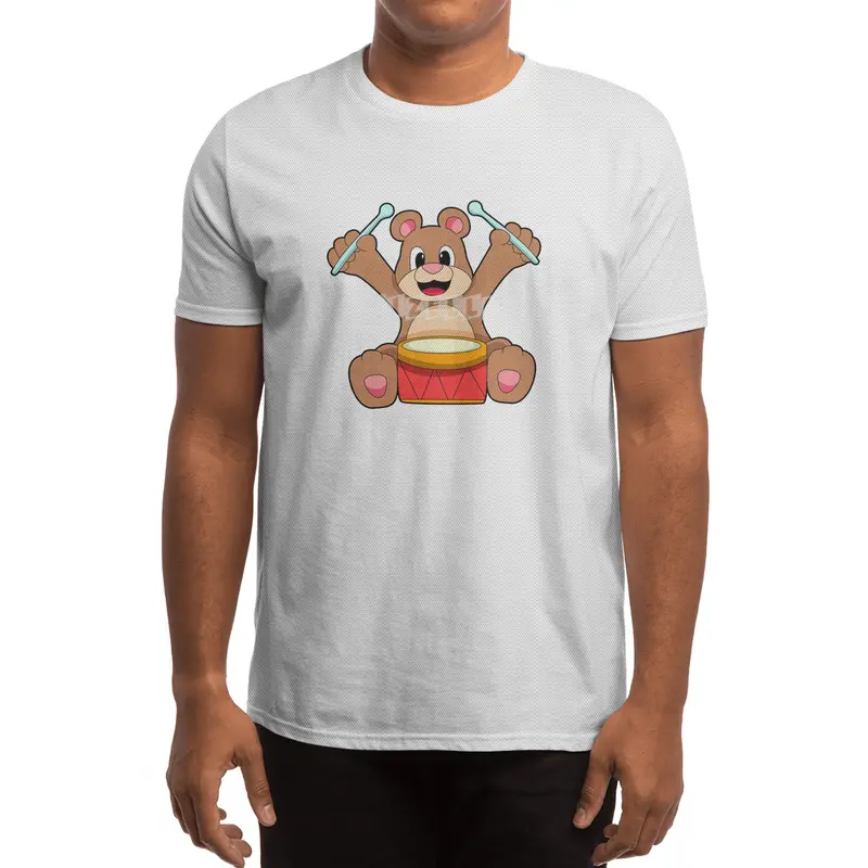 Bear at Music with Drum Spor T-Shirt