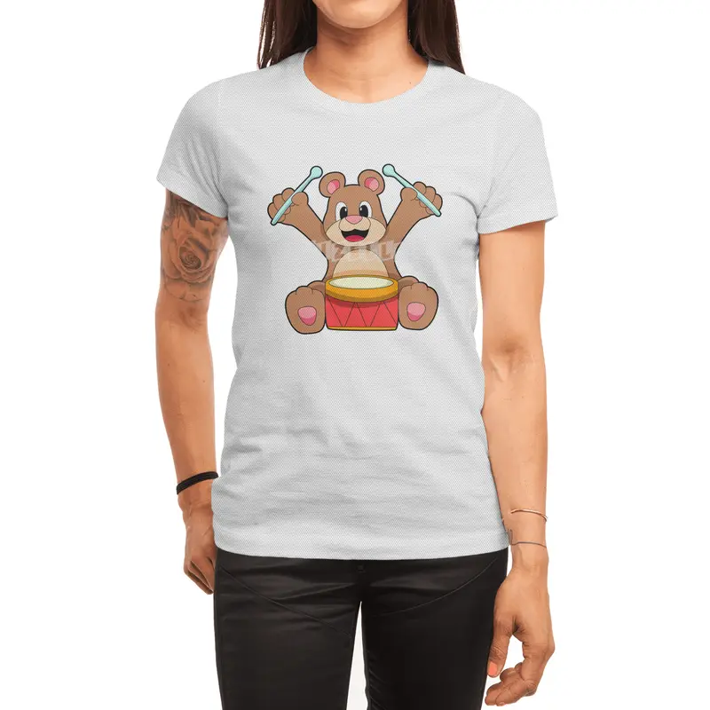 Bear at Music with Drum Spor T-Shirt