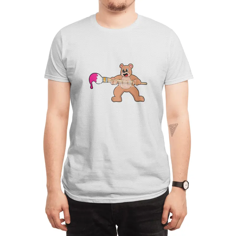 Bear at Painting with Brush & Paint Spor T-Shirt