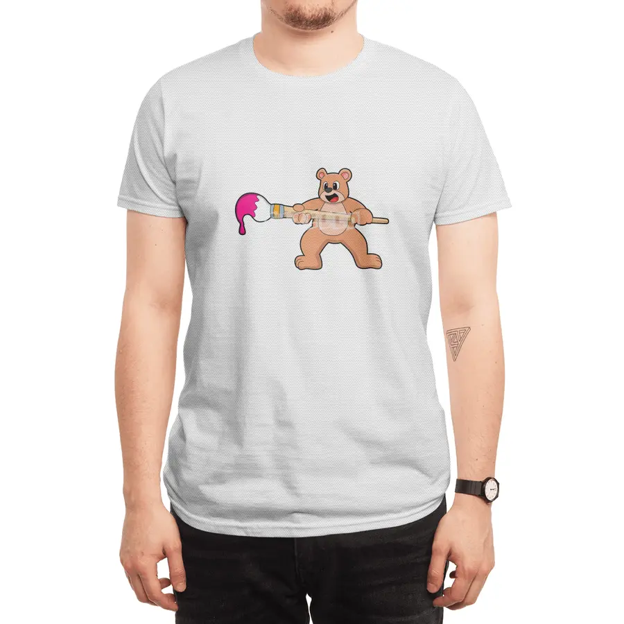Bear at Painting with Brush & Paint Spor T-Shirt