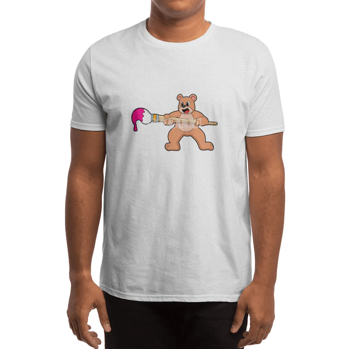Bear at Painting with Brush & Paint Spor T-Shirt