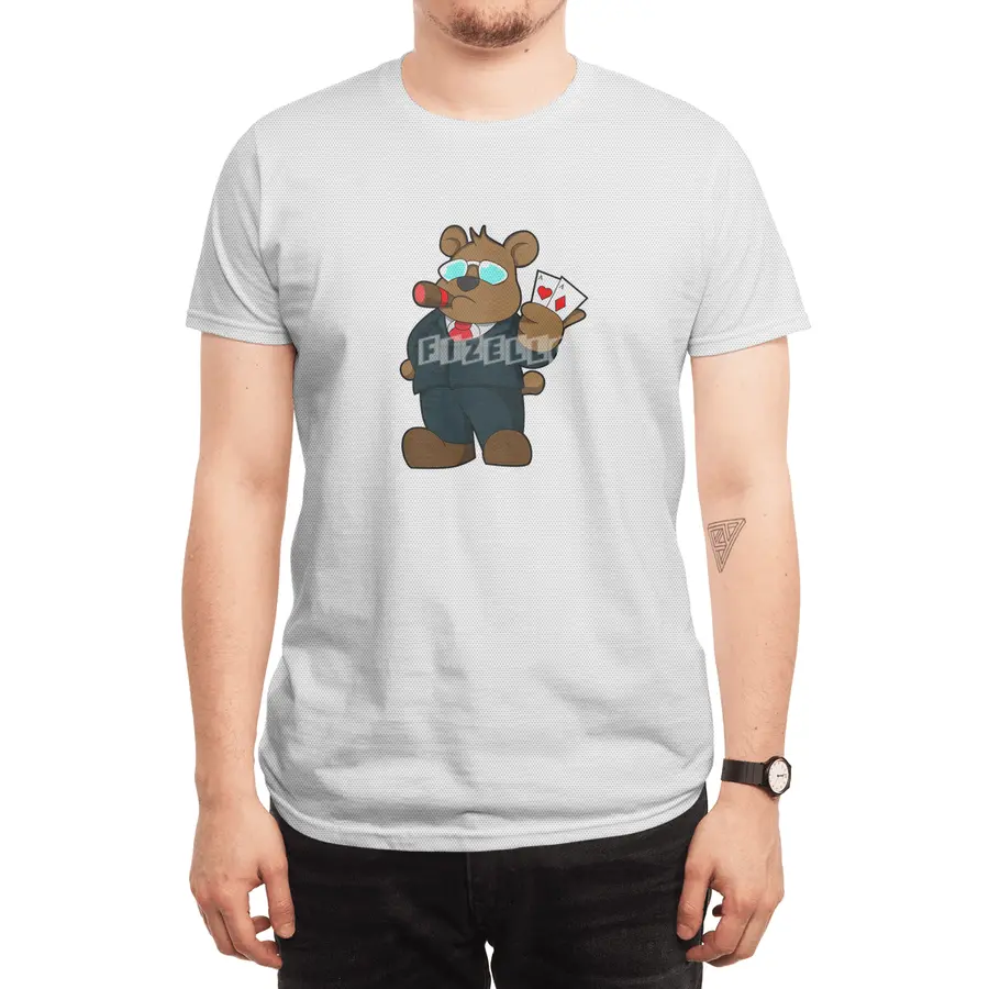 Bear at Poker with Cards Spor T-Shirt