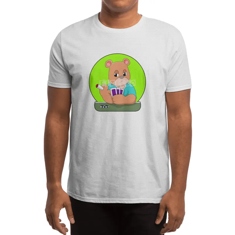 Bear at Poker with Cards & Poker chip Spor T-Shirt