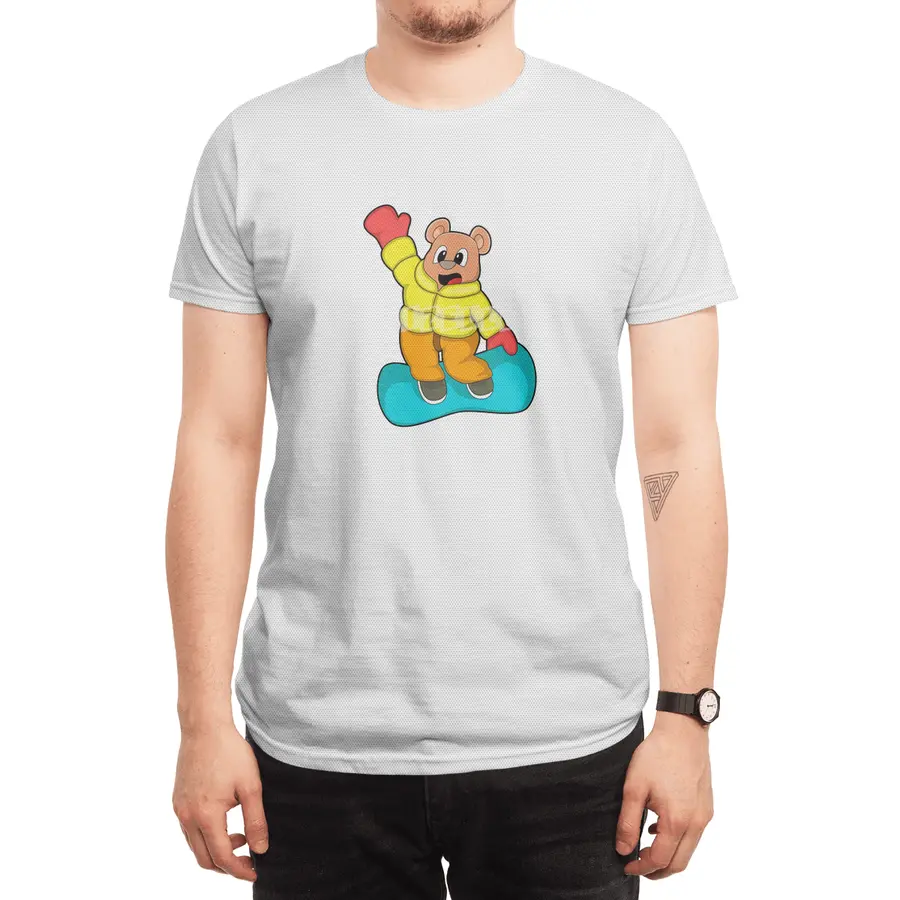 Bear at Snowboard Sports Spor T-Shirt