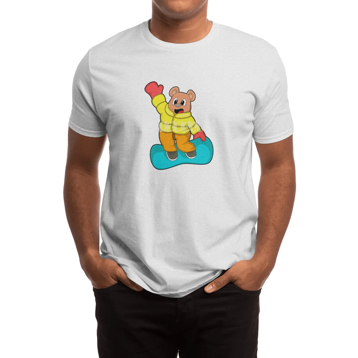 Bear at Snowboard Sports Spor T-Shirt
