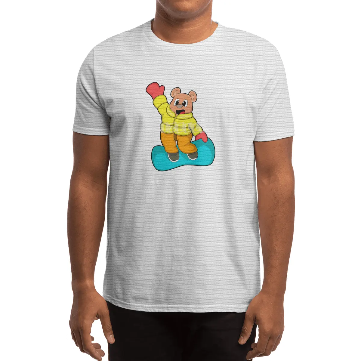 Bear at Snowboard Sports Spor T-Shirt