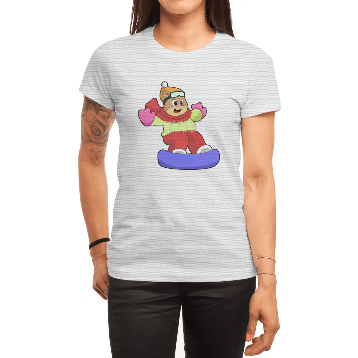 Bear at Snowboarding with Snowboard Spor T-Shirt