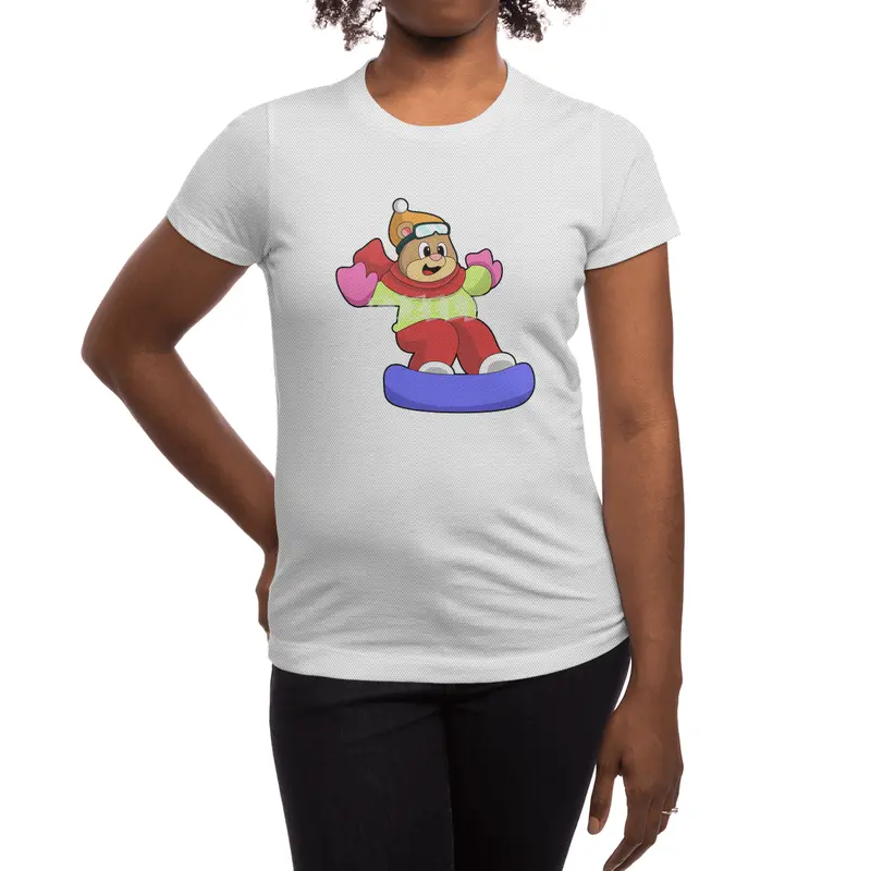 Bear at Snowboarding with Snowboard Spor T-Shirt