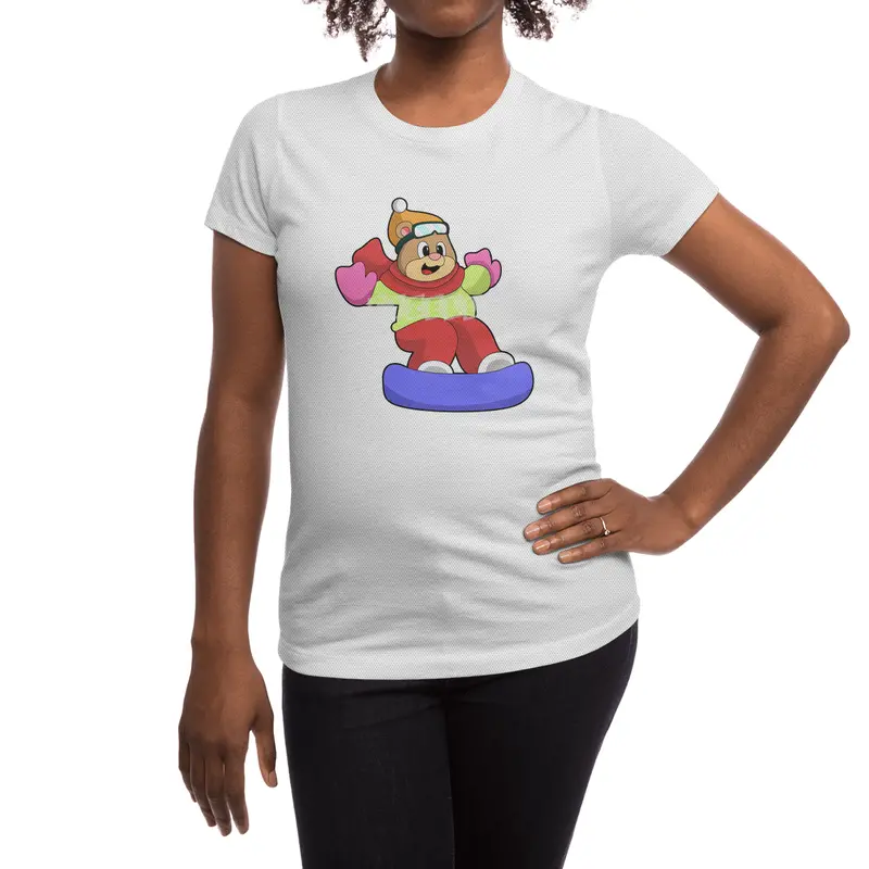 Bear at Snowboarding with Snowboard Spor T-Shirt