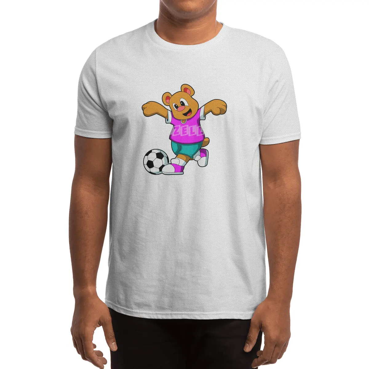 Bear at Sports with Soccer Spor T-Shirt