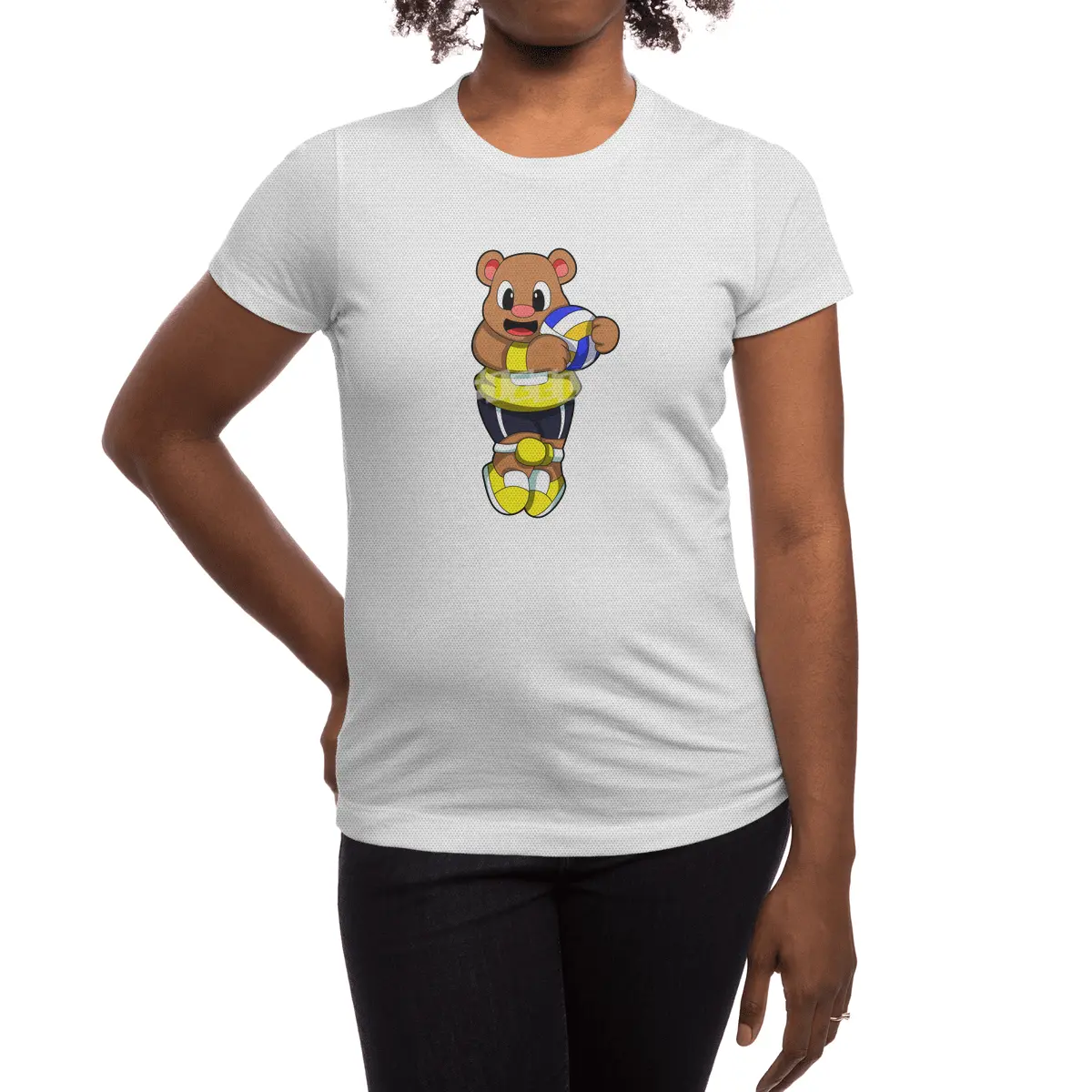 Bear at Sports with Volleyball Spor T-Shirt