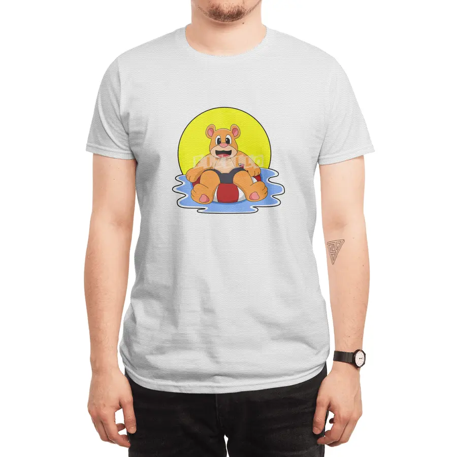 Bear at Swimming with Swim ring Spor T-Shirt