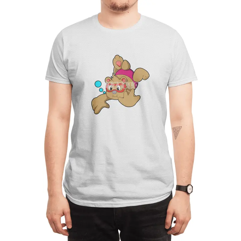 Bear at Swimming with Swimming goggles Spor T-Shirt