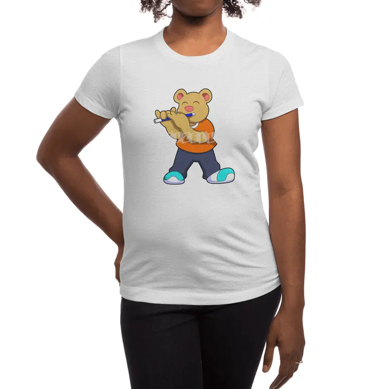 Bear Music Flute Spor T-Shirt