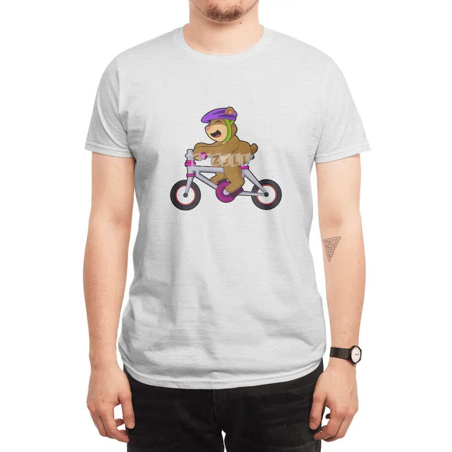 Bear with Bicycle & Helmet Spor T-Shirt