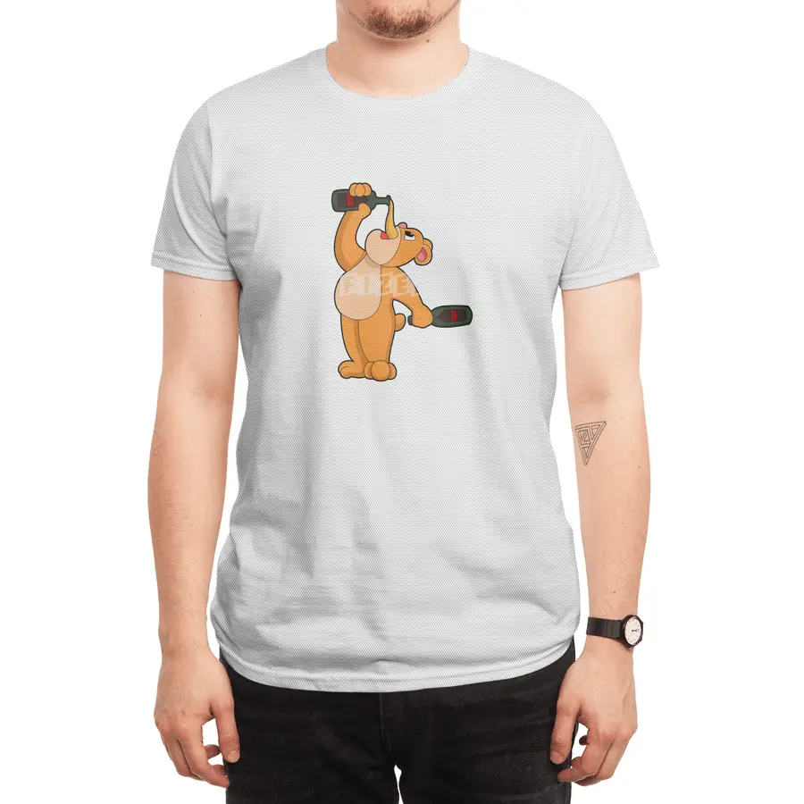 Bear with Bottle of Beer Spor T-Shirt