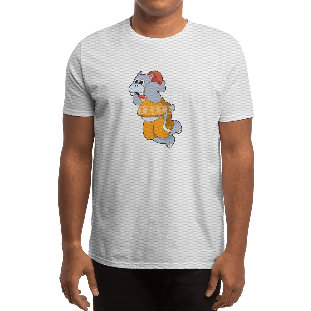 Hippo at Basketball Sports Spor T-Shirt