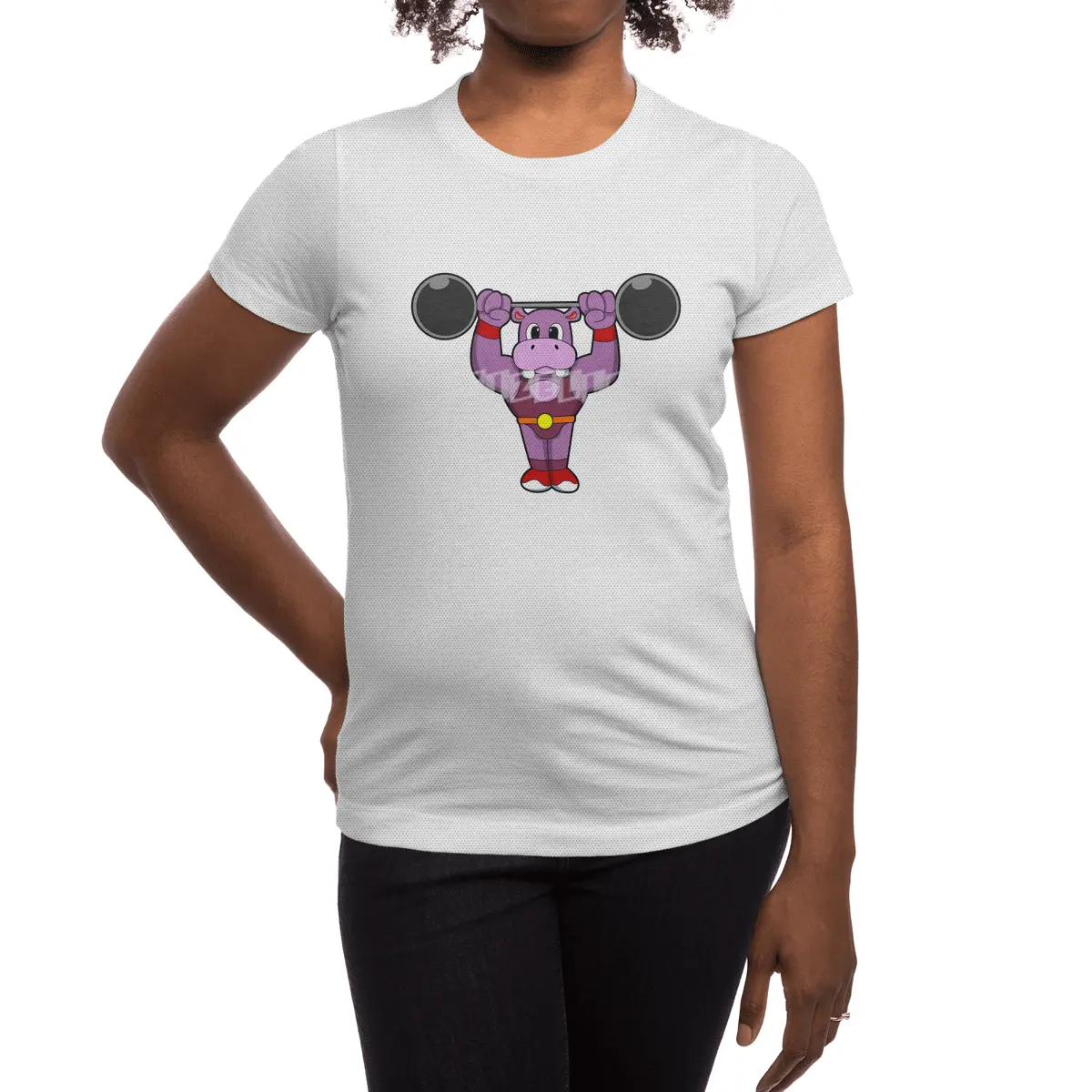 Hippo at Bodybuilding with Barbell Spor T-Shirt