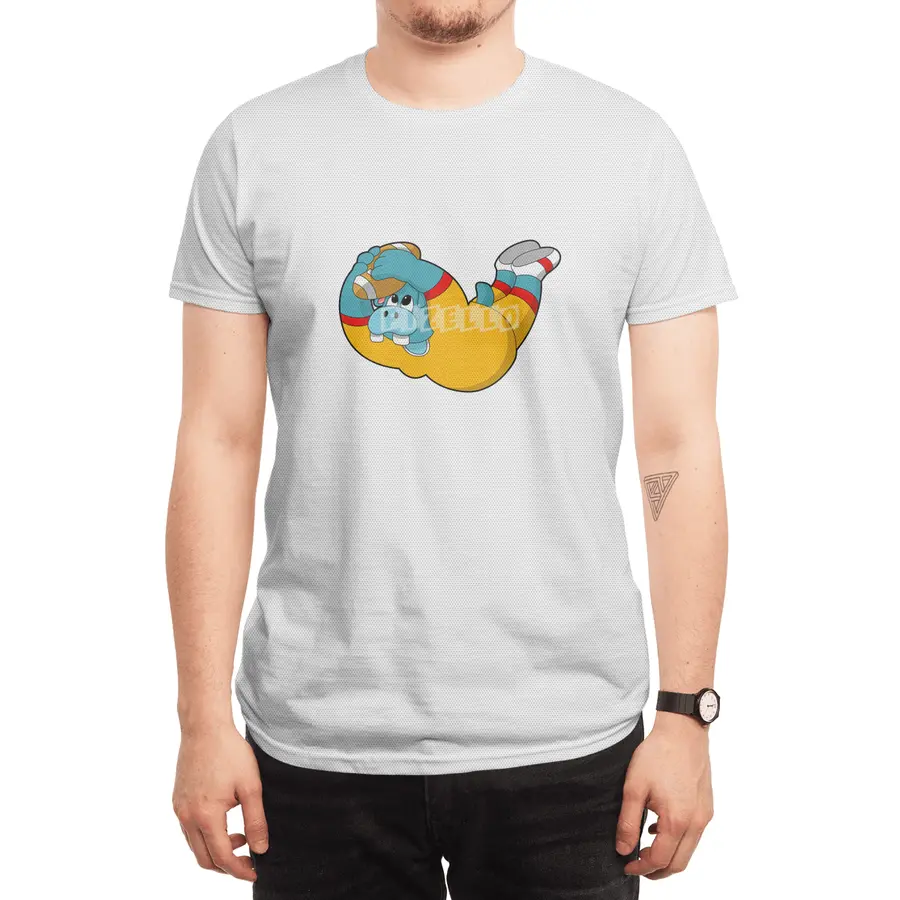 Hippo at Football Sports Spor T-Shirt