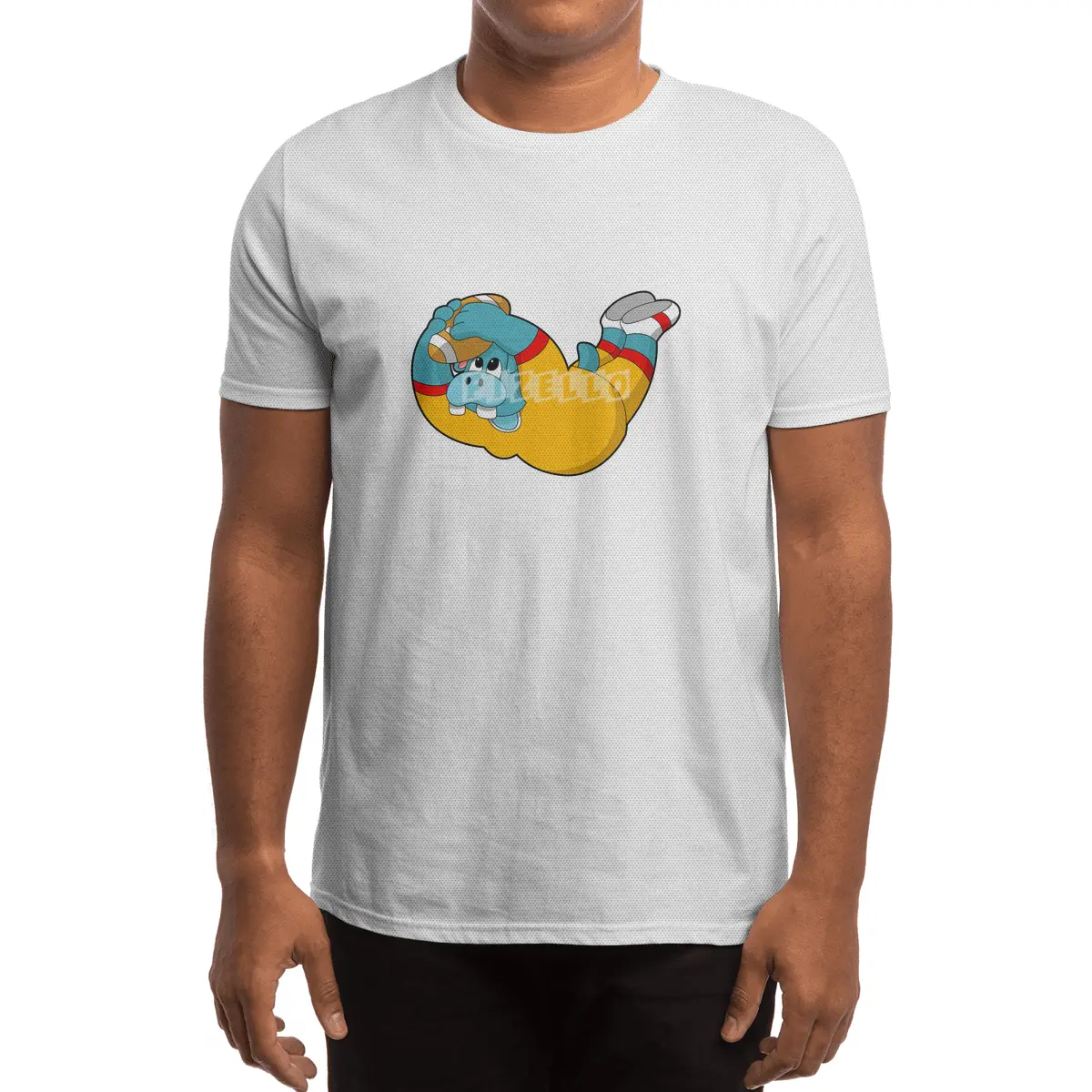 Hippo at Football Sports Spor T-Shirt