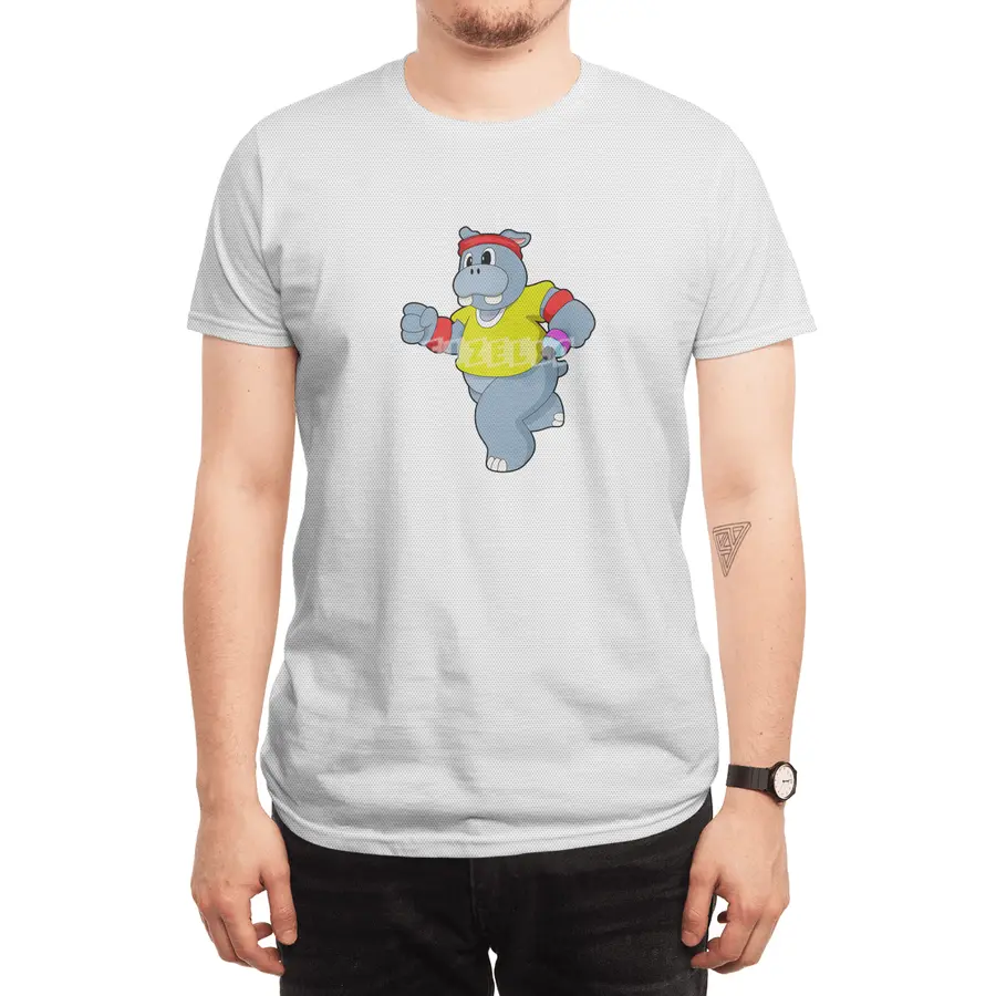 Hippo at Running Spor T-Shirt