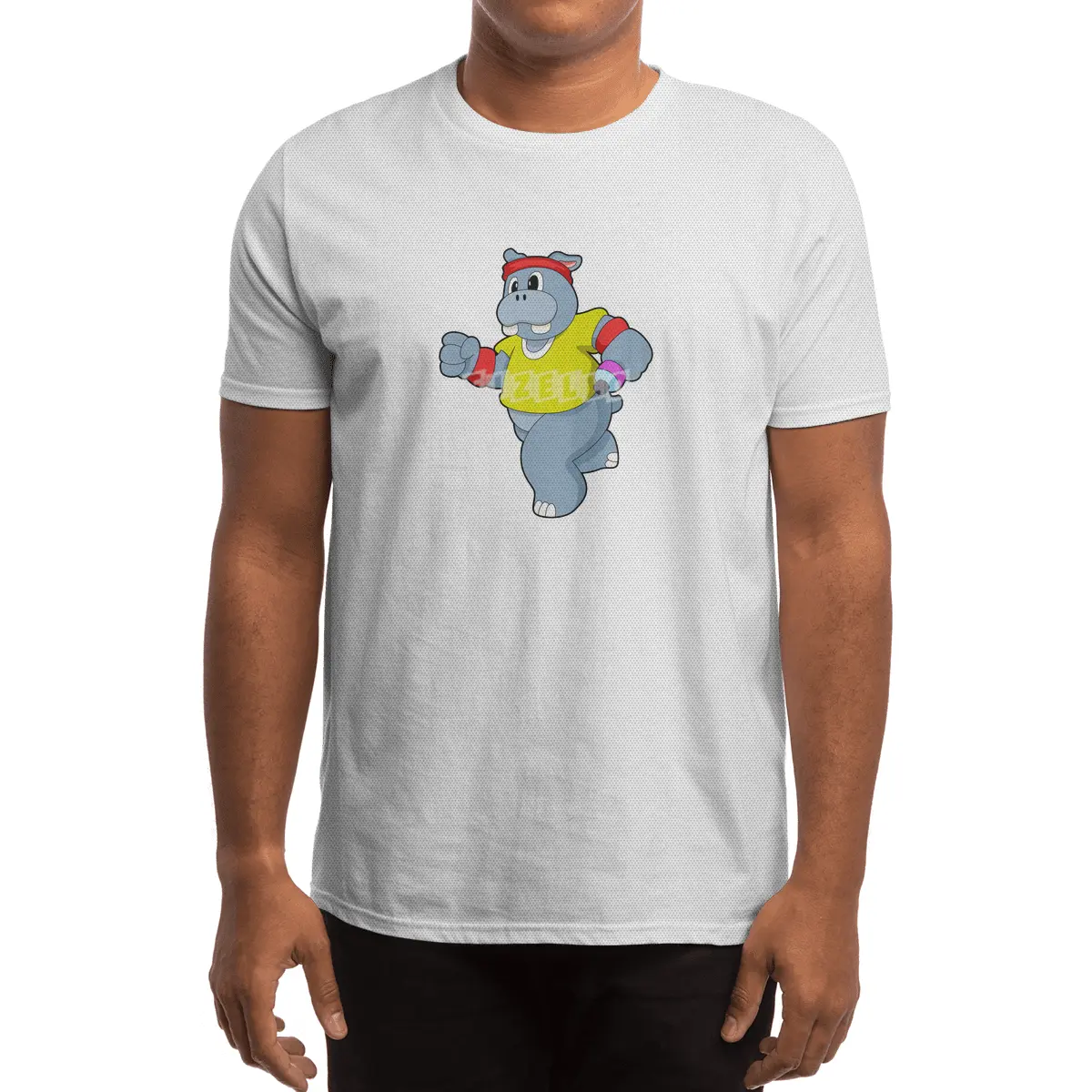 Hippo at Running Spor T-Shirt