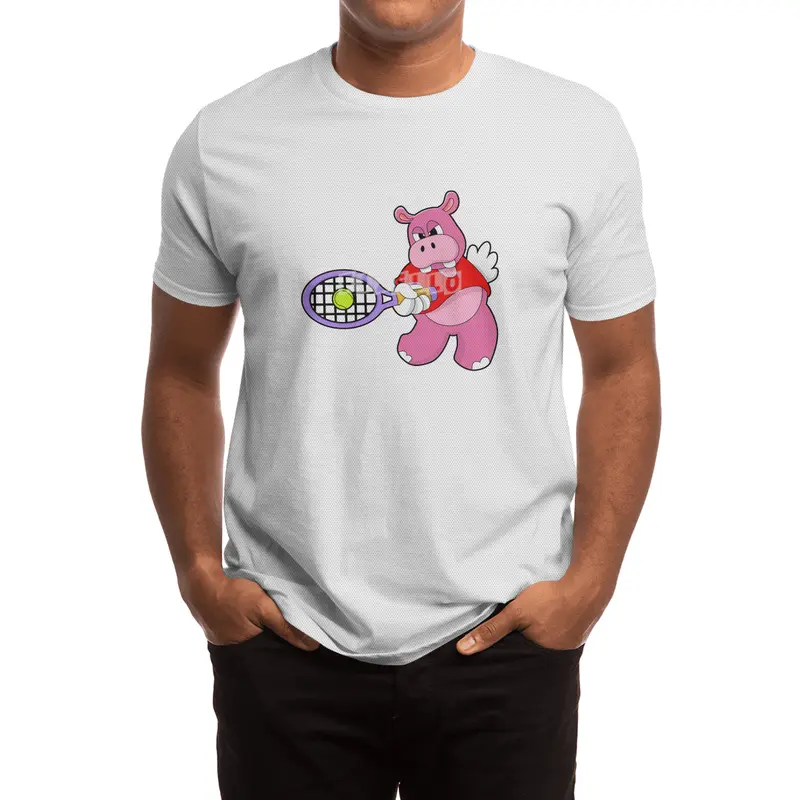 Hippo at Tennis with Tennis racket Spor T-Shirt