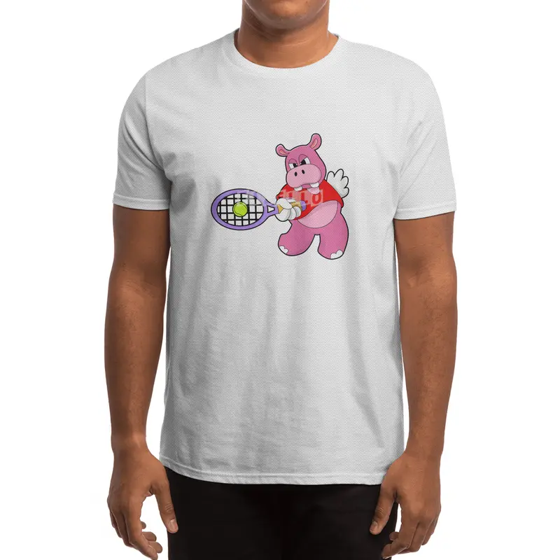 Hippo at Tennis with Tennis racket Spor T-Shirt