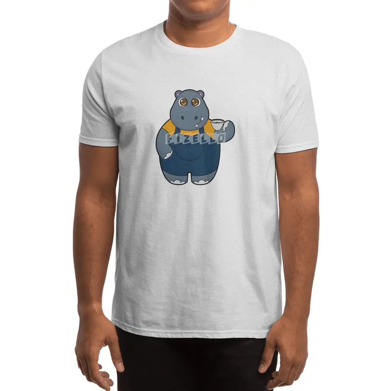 Hippo with Cup of Coffee Spor T-Shirt