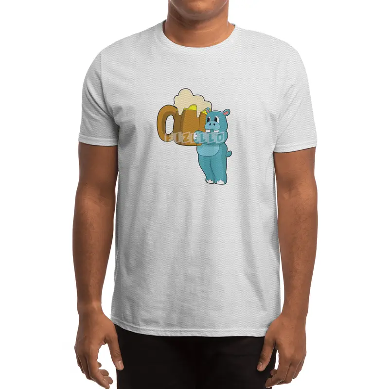 Hippo with Mug of Beer Spor T-Shirt