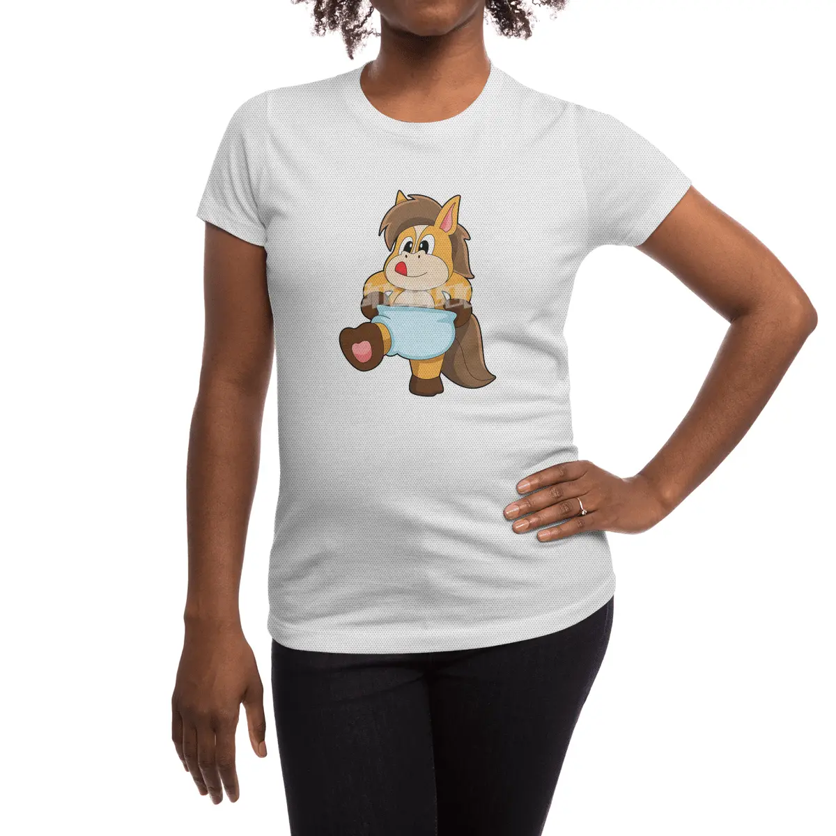 Horse as Baby with Diaper Spor T-Shirt