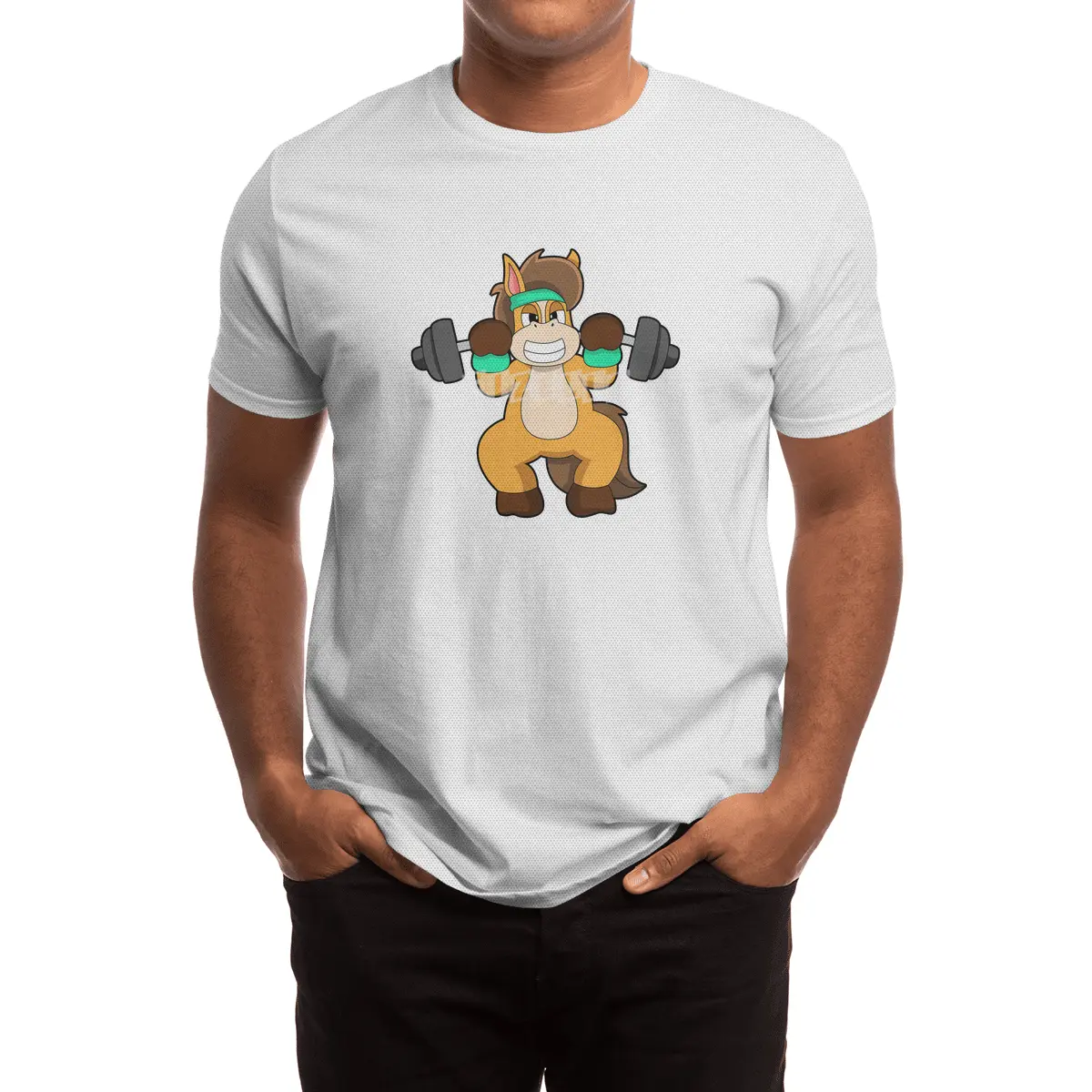 Horse as Bodybuilder with Barbell Spor T-Shirt