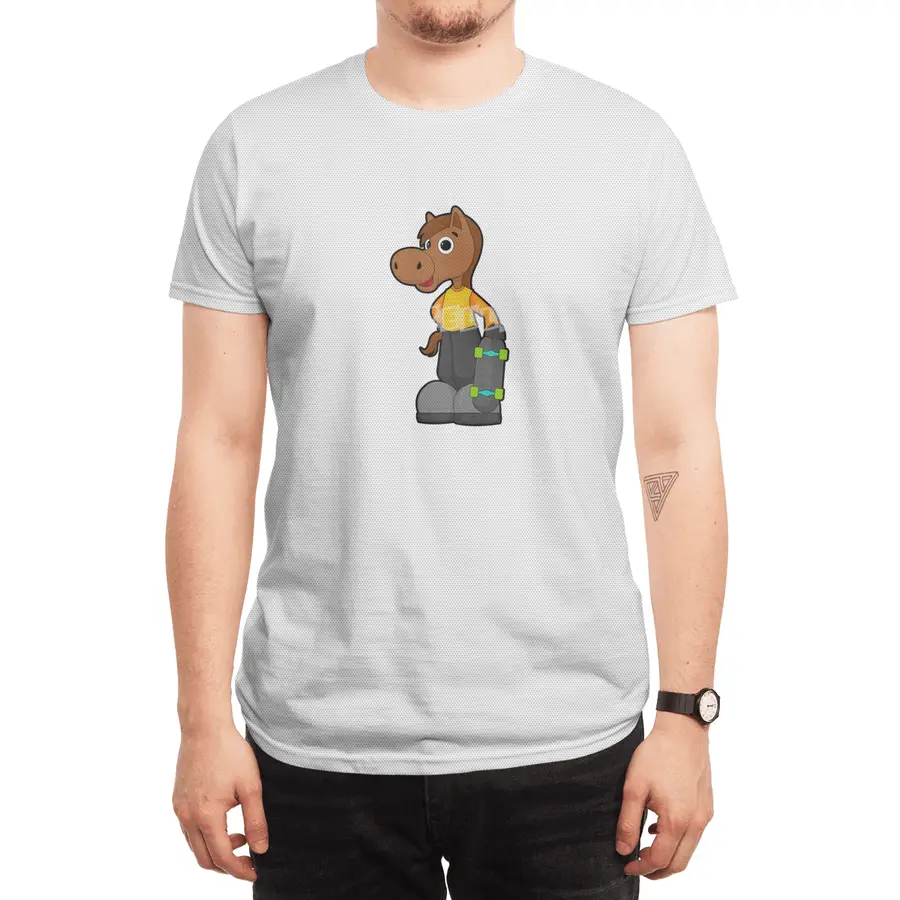 Horse as Skater with Skateboard Spor T-Shirt