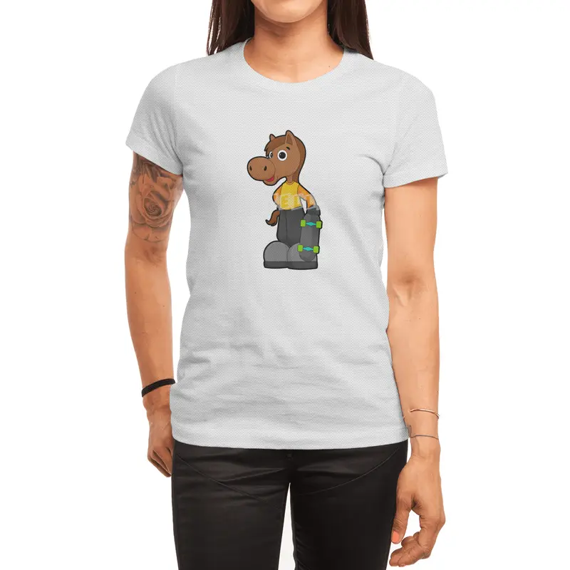 Horse as Skater with Skateboard Spor T-Shirt