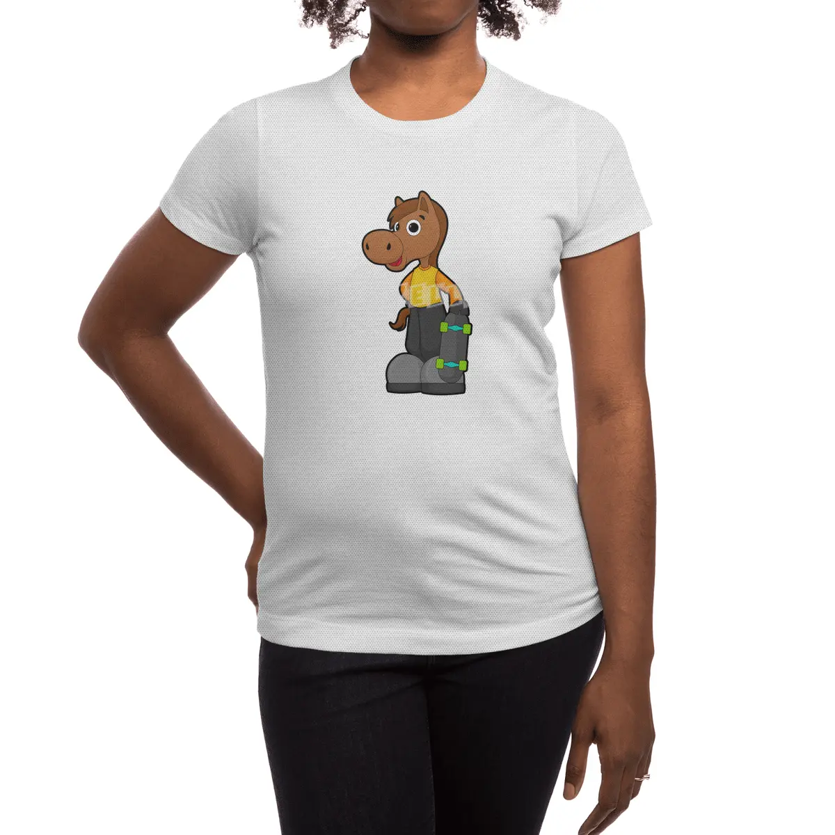 Horse as Skater with Skateboard Spor T-Shirt