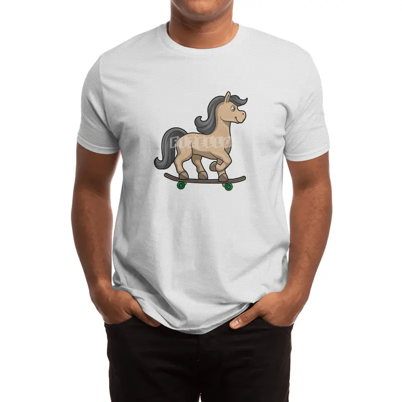 Horse as Skater with Skateboard Spor T-Shirt
