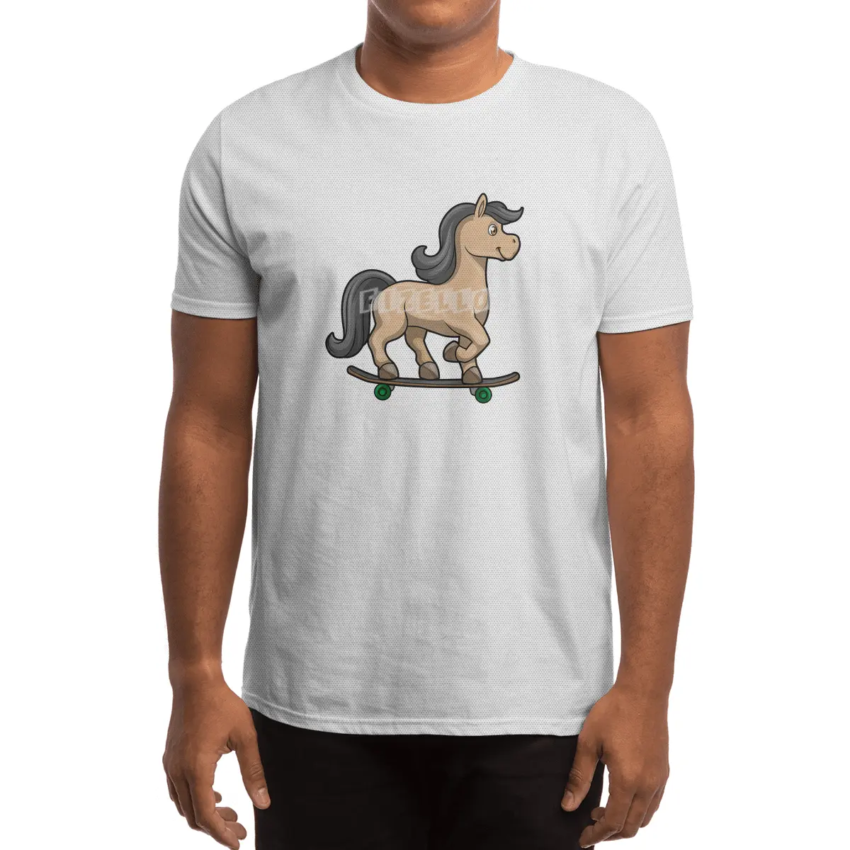 Horse as Skater with Skateboard Spor T-Shirt