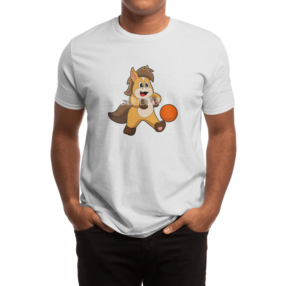 Horse as Soccer player with Soccer ball Spor T-Shirt