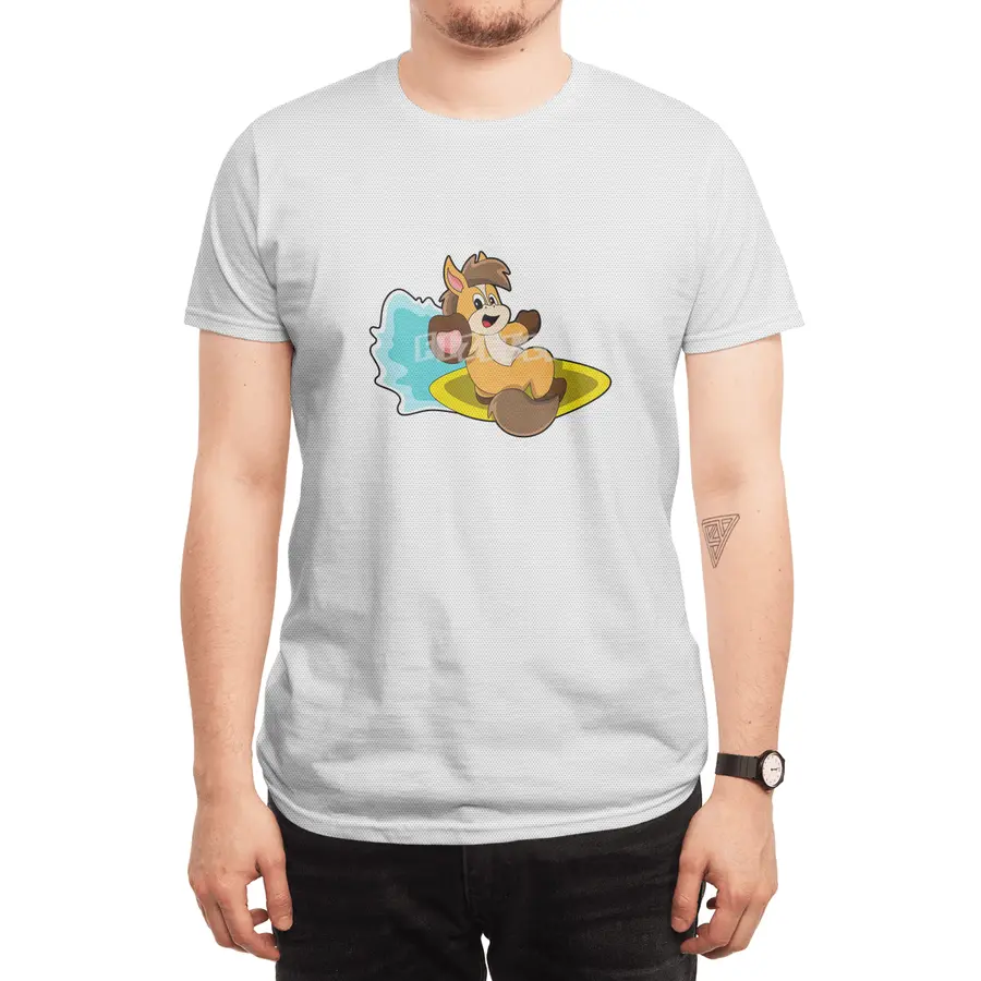 Horse as Surfer with Surfboard Spor T-Shirt