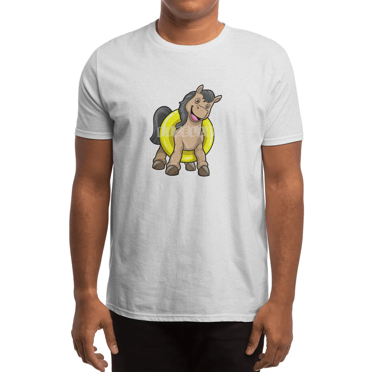 Horse at Beach with Swim ring Spor T-Shirt