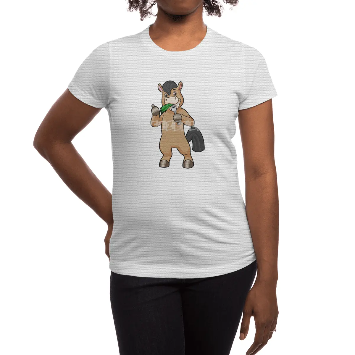Horse at Eating Vegan Spor T-Shirt