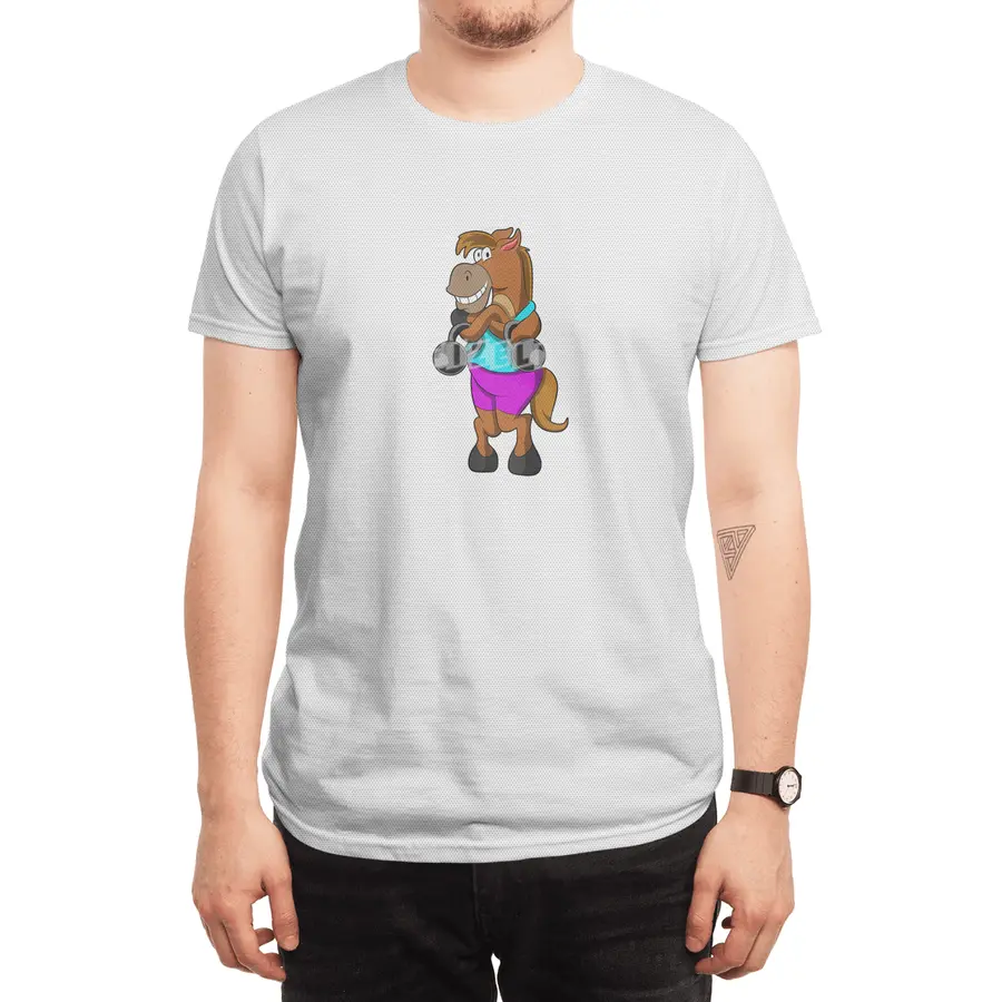 Horse at Laughing with Dumbbells Spor T-Shirt