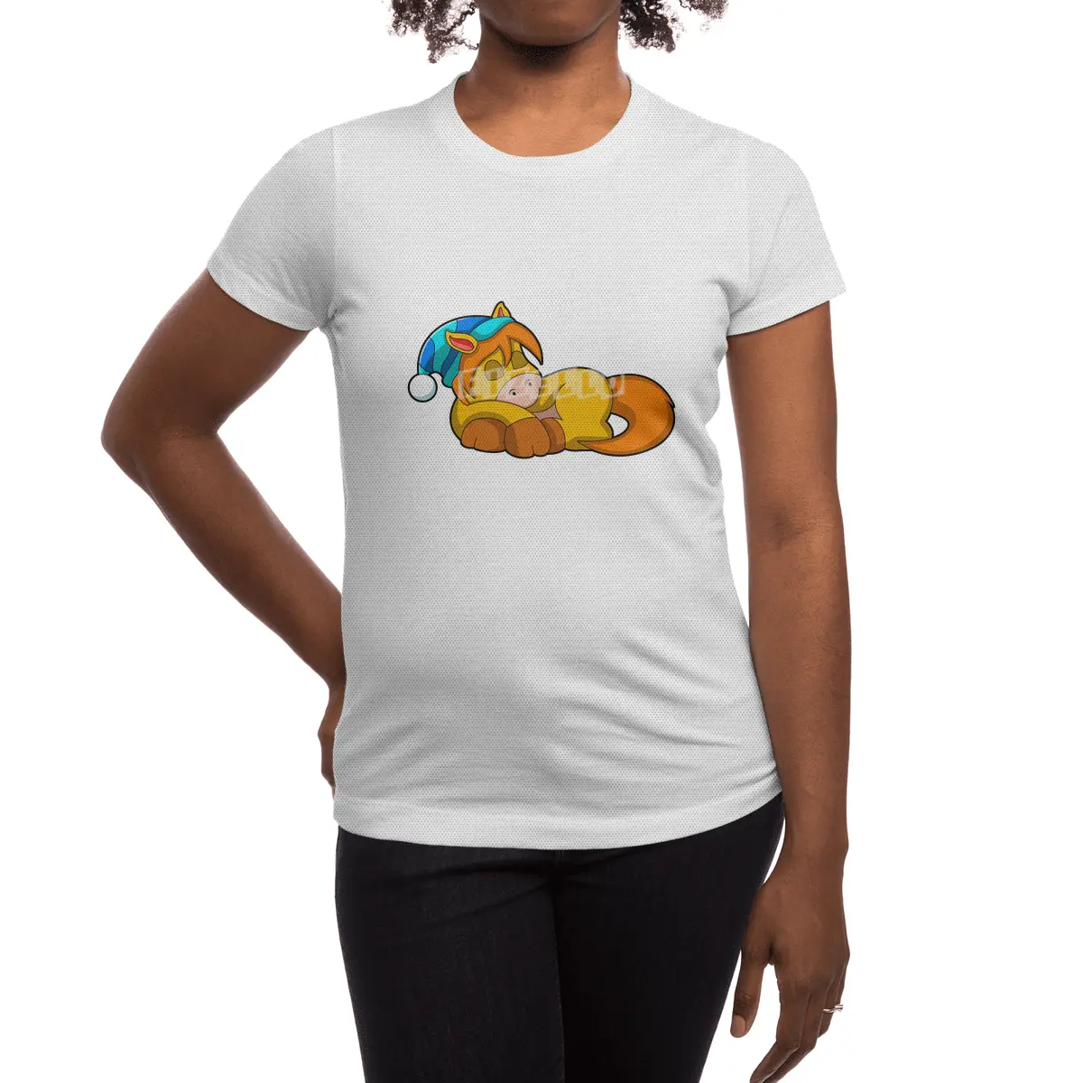 Horse at Sleeping with Sleepyhead Spor T-Shirt