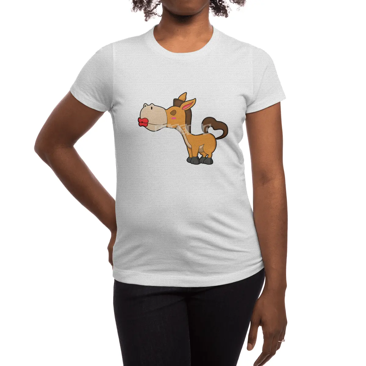 Horse kiss Spor T-Shirt