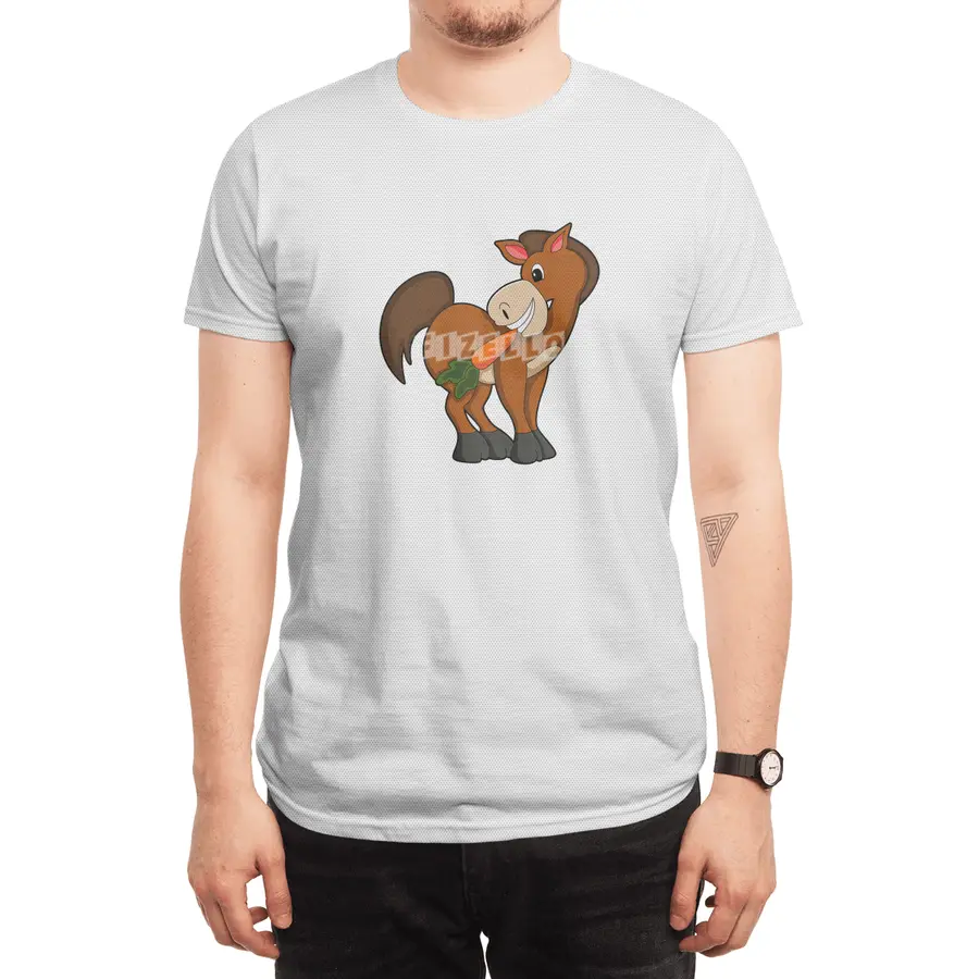 Horse with Carrot Spor T-Shirt