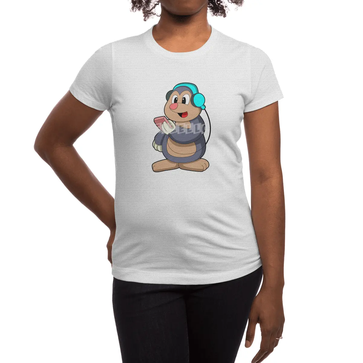 Mole - Music with Headphone Spor T-Shirt