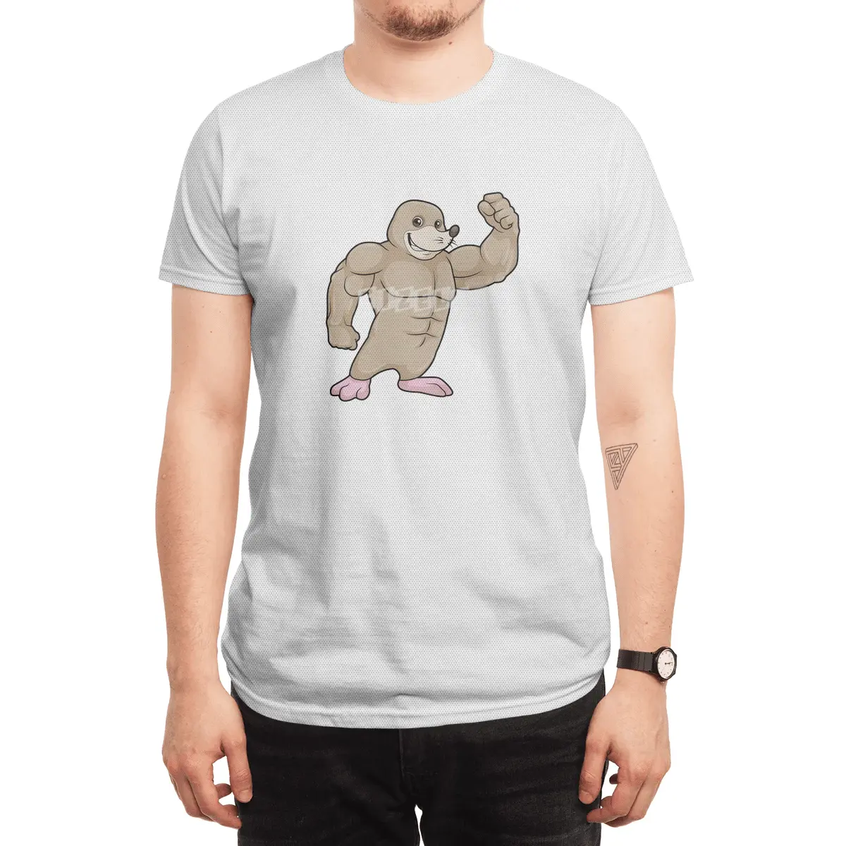 Mole as Bodybuilder with big Muscles Spor T-Shirt