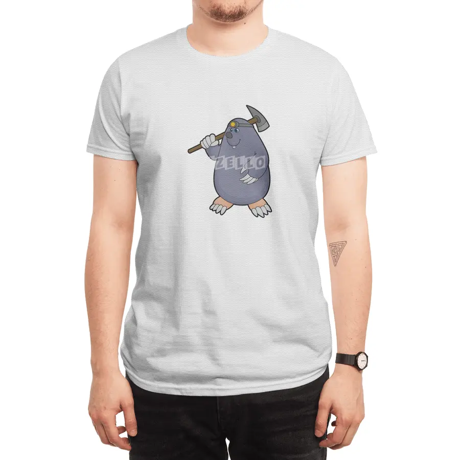 Mole as Farmer with Pickaxe & Spotlight Spor T-Shirt