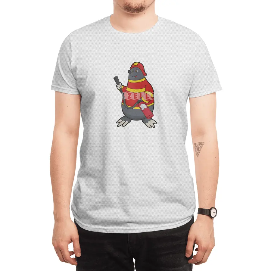 Mole as Firefighter with Fire extinguisher Spor T-Shirt