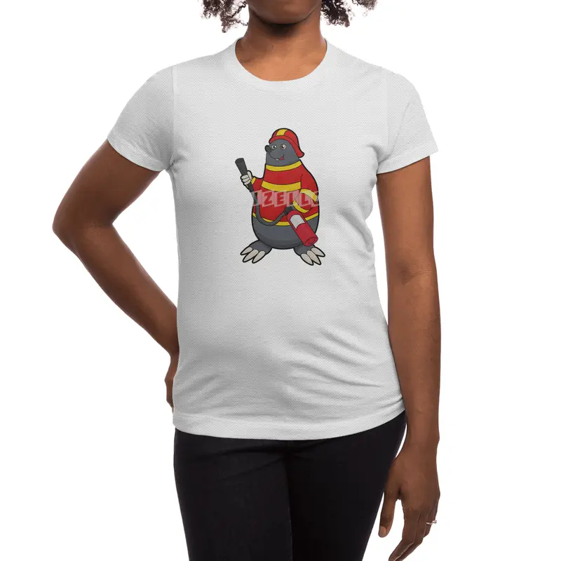 Mole as Firefighter with Fire extinguisher Spor T-Shirt
